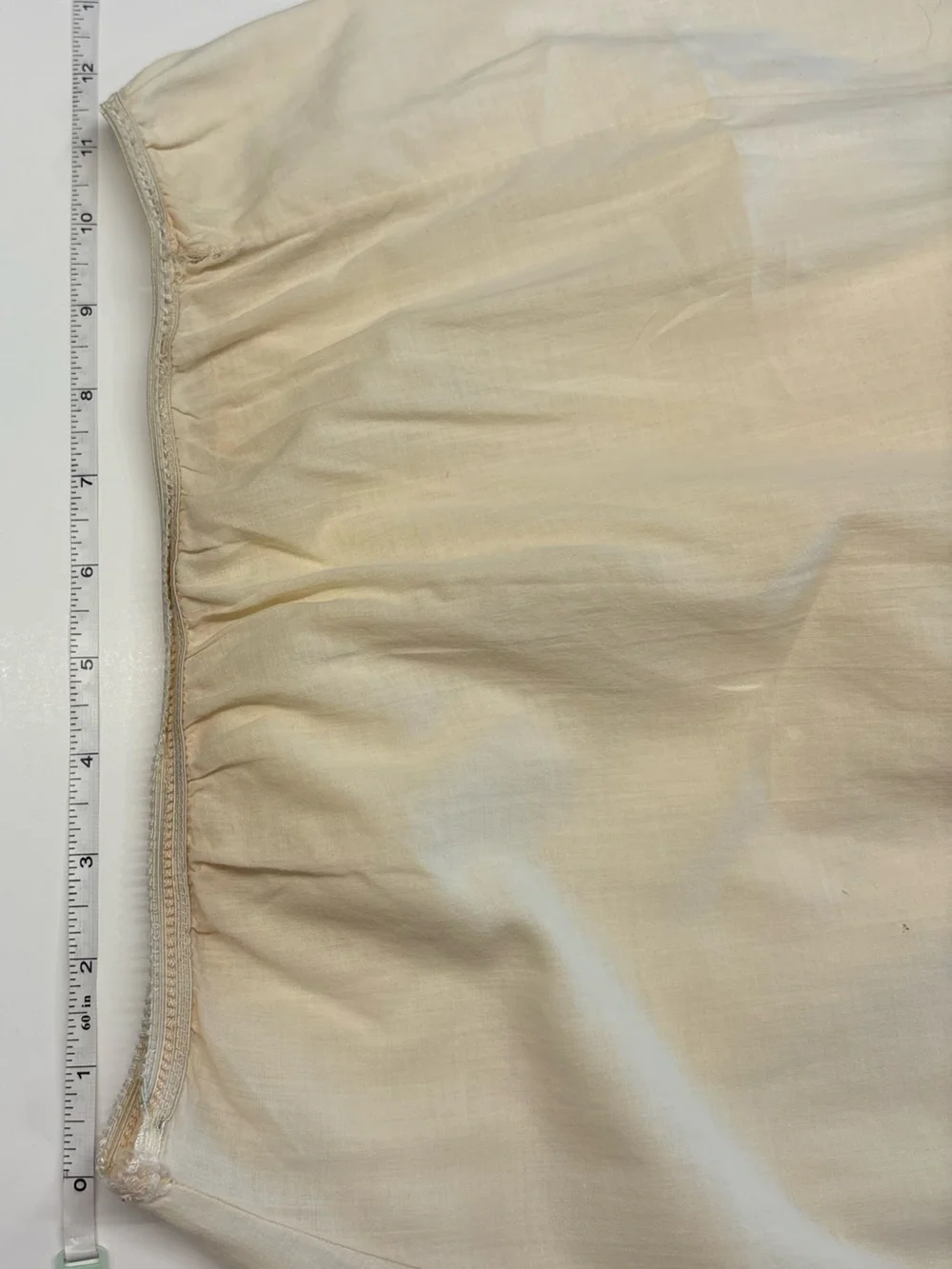 Vintage Cream Cotton Half Slip with Eyelet Embroidered Hem - Picture 8 of 9